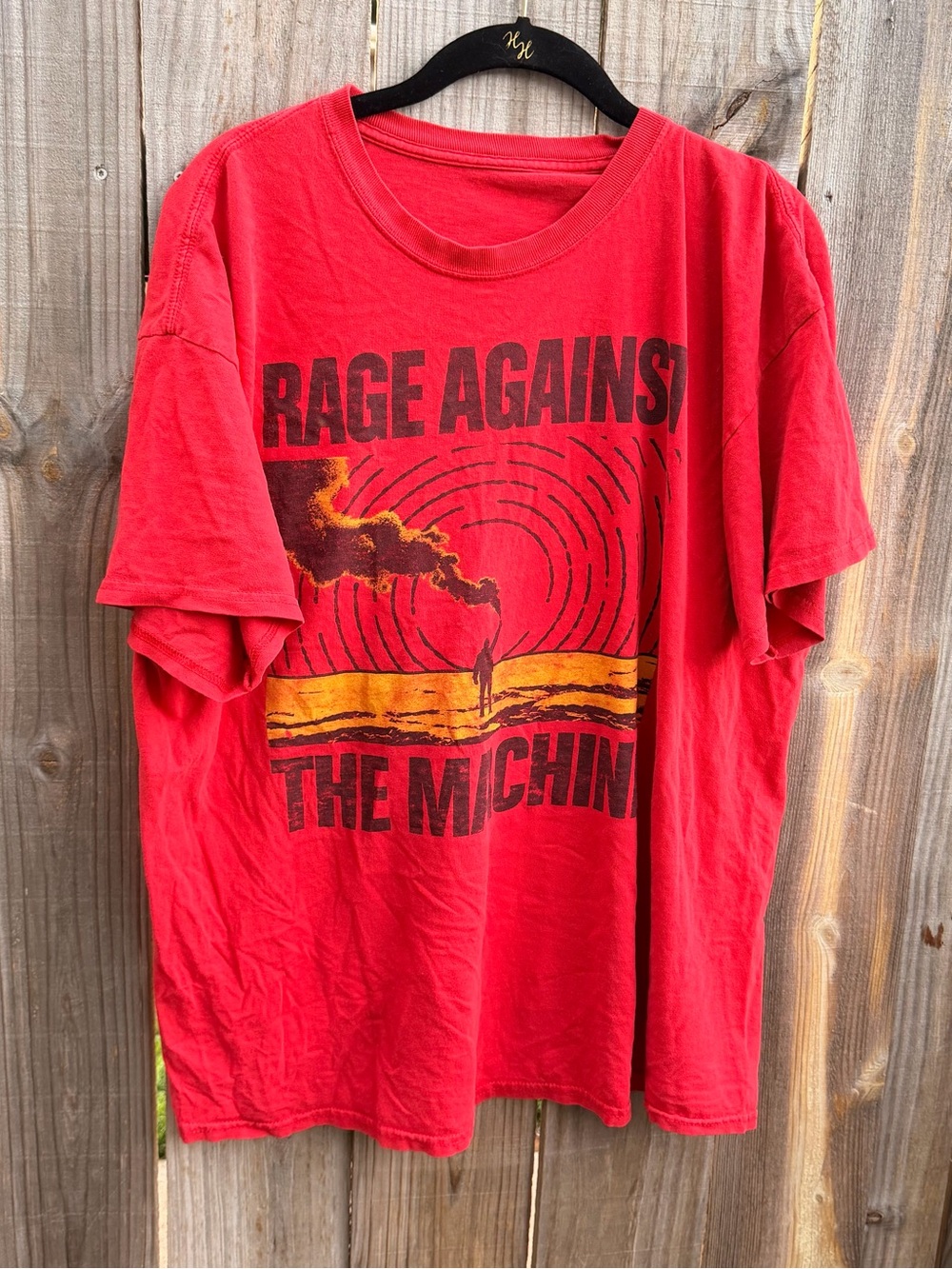 Vintage Rage Against The Machine Red Graphic Band T-Shirt Size Large